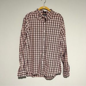 Rye by Hawker Rye Peach Blue White Plaid Button Down Size L